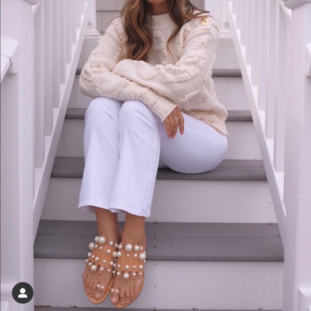 Brand new in box pearl sandals.